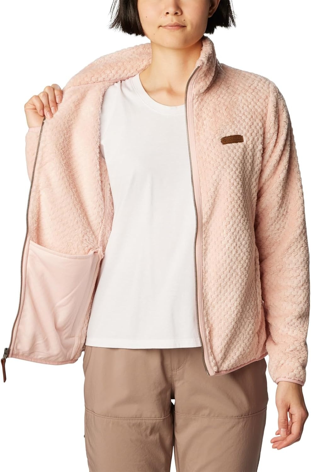 image:imageColumbia Fire Side II Sherpa Full Zip Fleecejacke mit durchgehendem Reiverschluss fr Damenrosa dusty pink