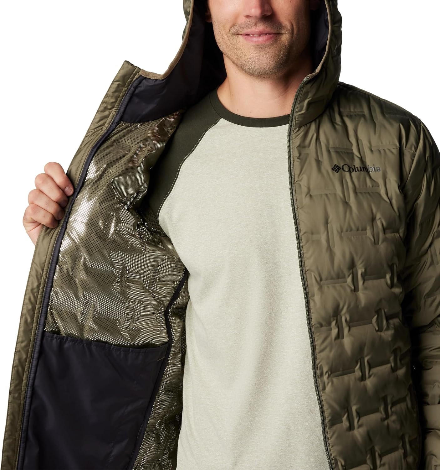 image:imageColumbia Herren Delta Ridge II Down Hooded Jacket Daunenjacke mit Kapuze 1er PackStone Green