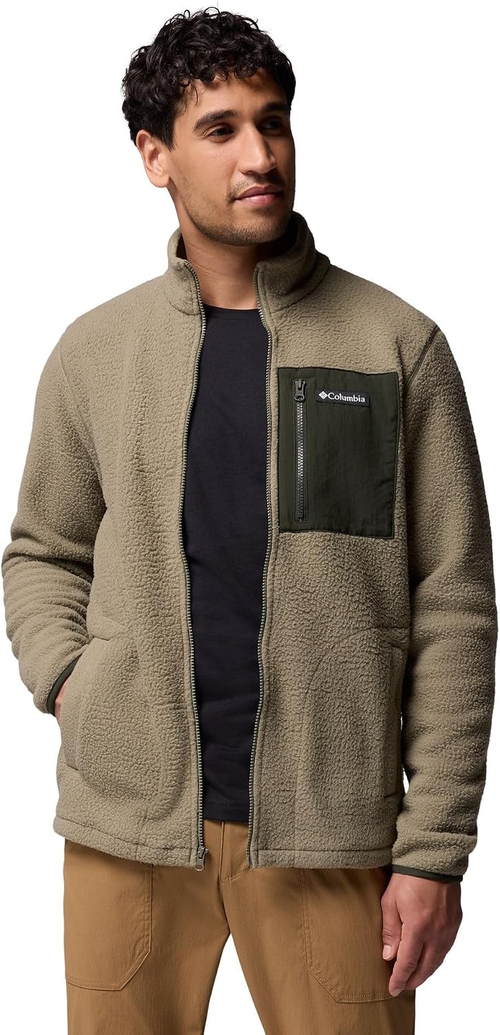 image:imageColumbia Herren Jasper Ridge Pebbled Full Zip Fleece Fleecejacke mit durchgehendem ReiverschlussStone Green Greenscape