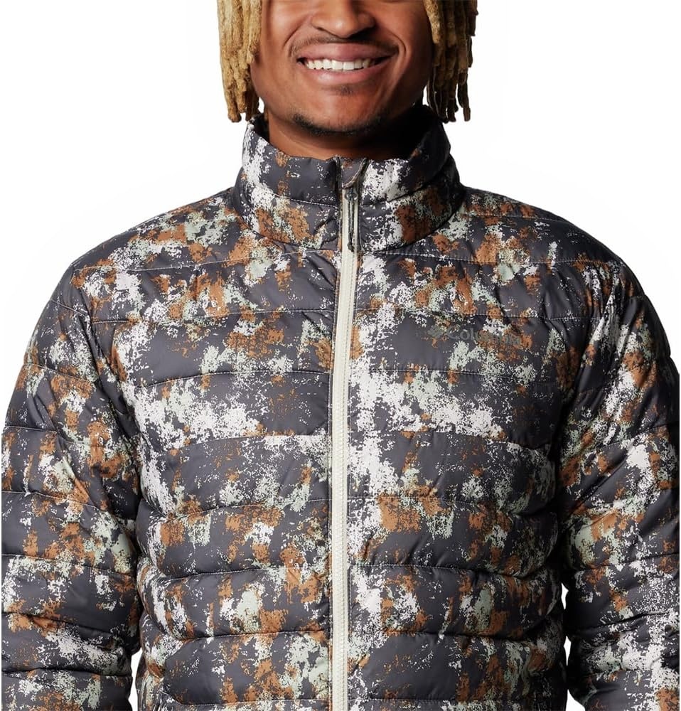 image:imageColumbia Herren Powder Lite 2 Bedruckte Jacke Pufferjacke 1er PackDark Stone Timberwildaufdruck