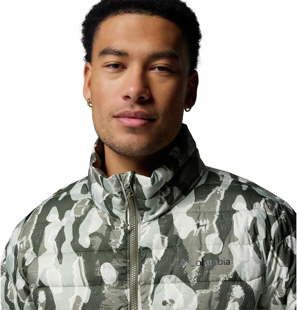 image:imageColumbia Herren Powder Lite 2 Bedruckte Jacke Pufferjacke 1er PackSteingrner TreebarkDruck