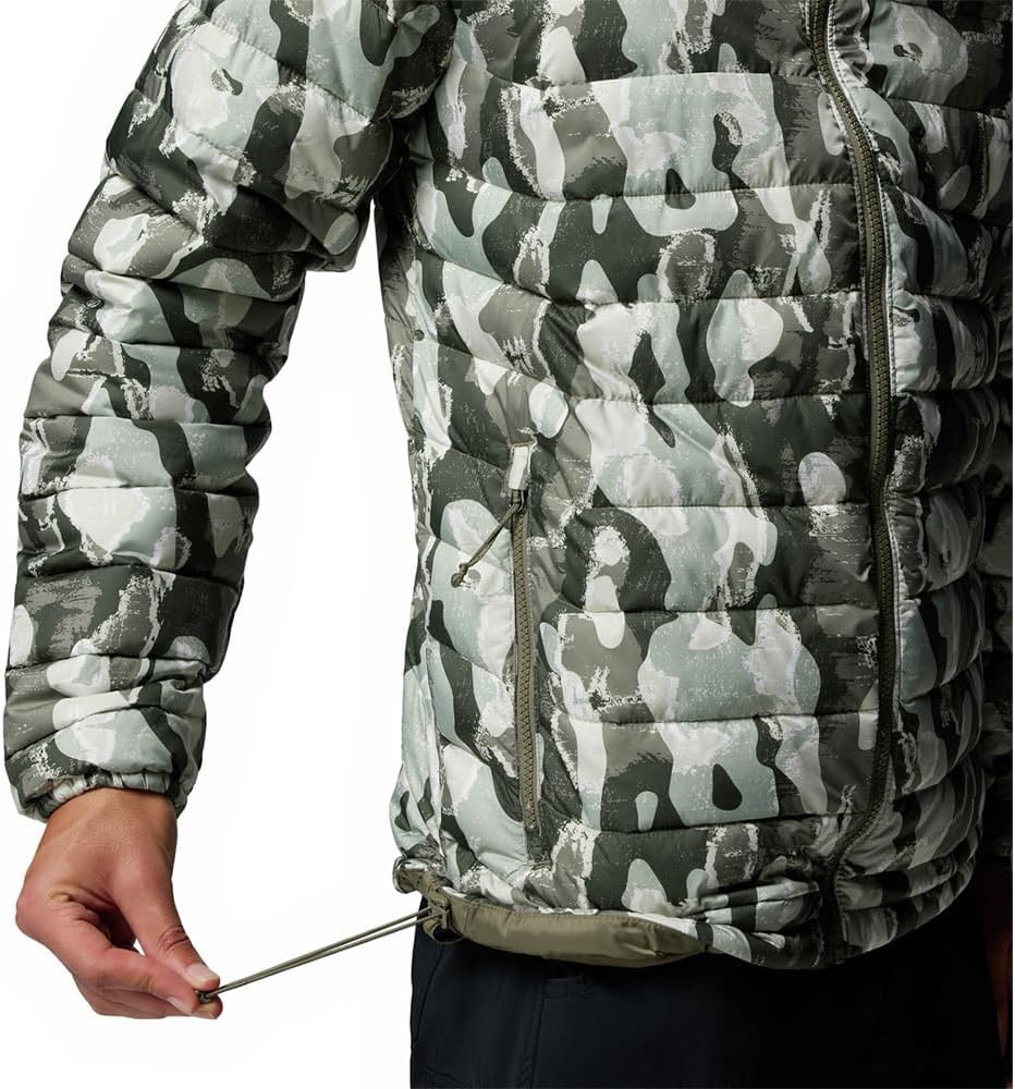 image:imageColumbia Herren Powder Lite 2 Bedruckte Jacke Pufferjacke 1er PackSteingrner TreebarkDruck