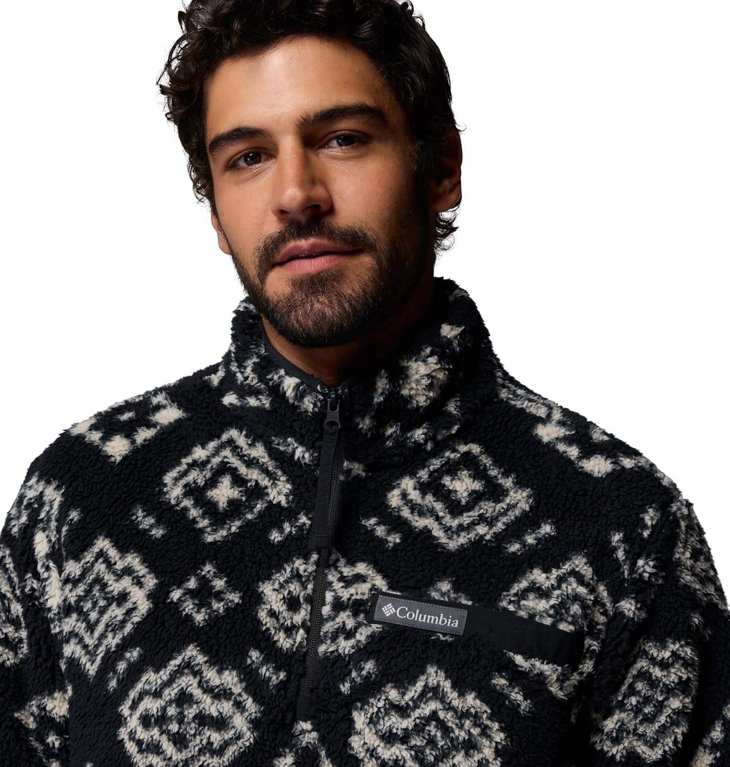 image:imageColumbia Herren Rugged Ridge High Pile Half Zip FleeceberzugBlack Checked Out Black