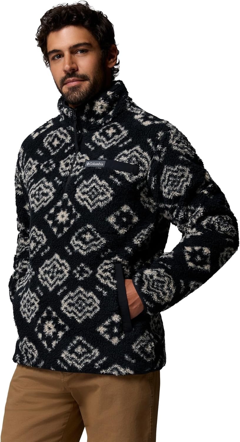 image:imageColumbia Herren Rugged Ridge High Pile Half Zip FleeceberzugBlack Checked Out Black