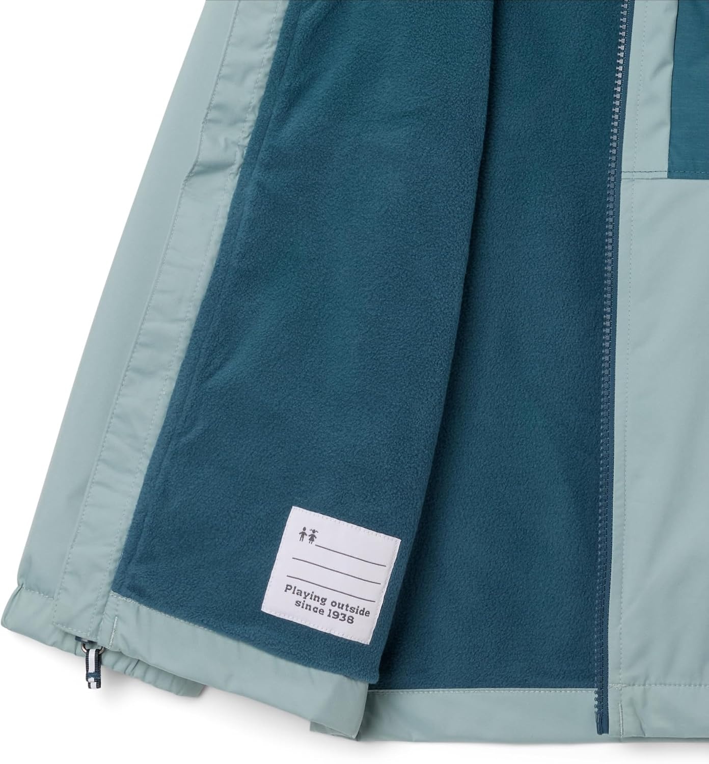 image:imageColumbia Jungen Rainy Trails 2 Fleece Lined Jacket Wasserdichte Regenjacke 1er PackCrushed BlueEverblue Slub