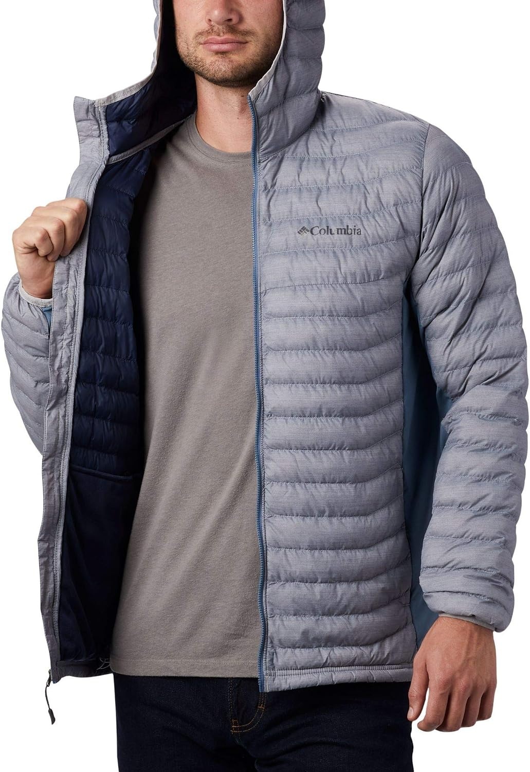 image:imageColumbia Powder Pass Hooded Jacket Steppjacke mit Kapuze fr HerrenColumbia Grey Heather Mountain