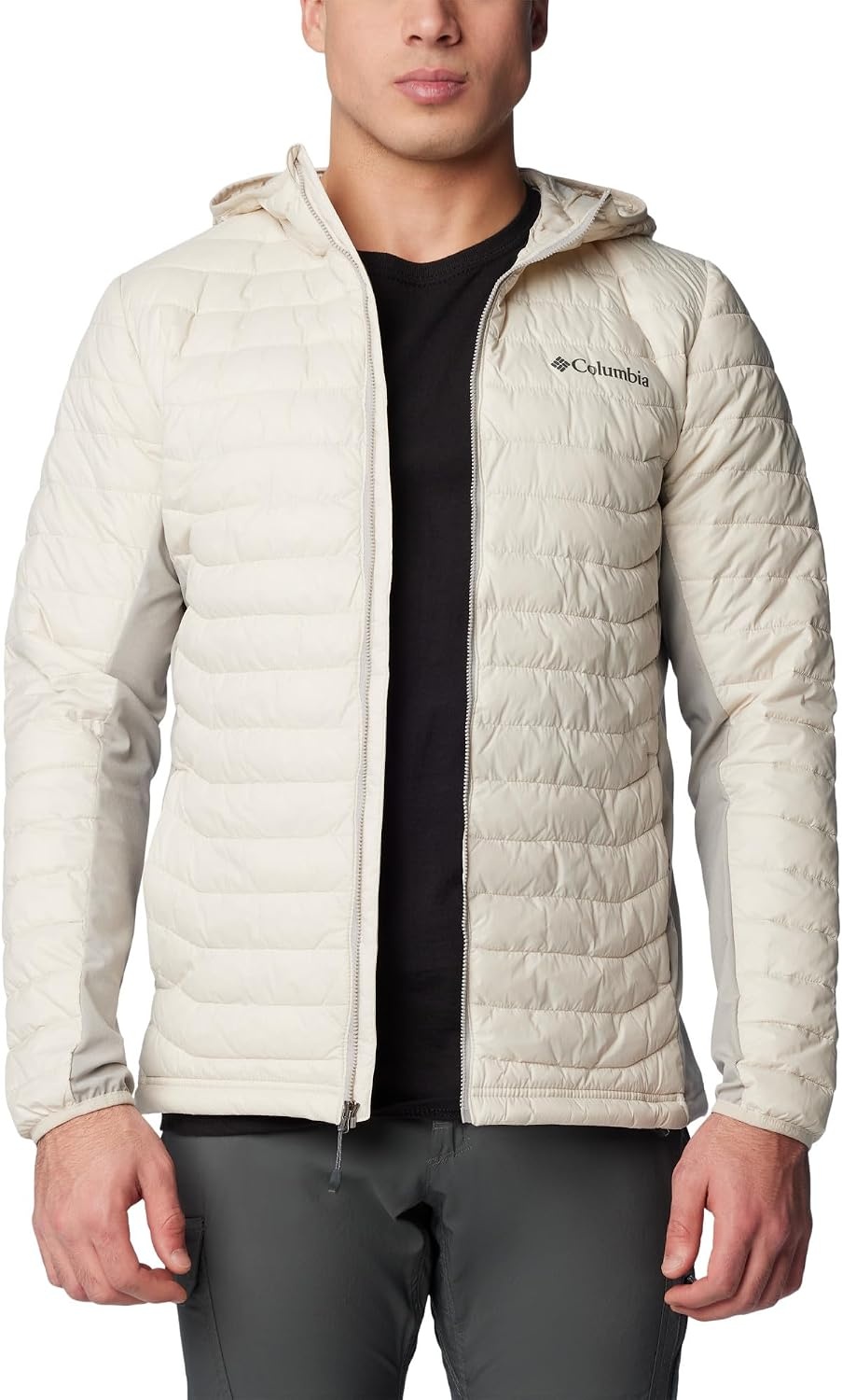 image:imageColumbia Powder Pass Hooded Jacket Steppjacke mit Kapuze fr HerrenDark StoneFlint Grey