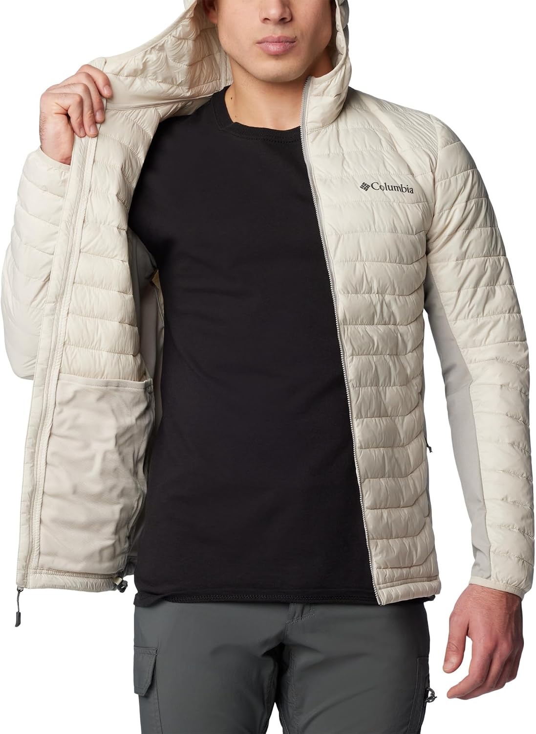 image:imageColumbia Powder Pass Hooded Jacket Steppjacke mit Kapuze fr HerrenDark StoneFlint Grey