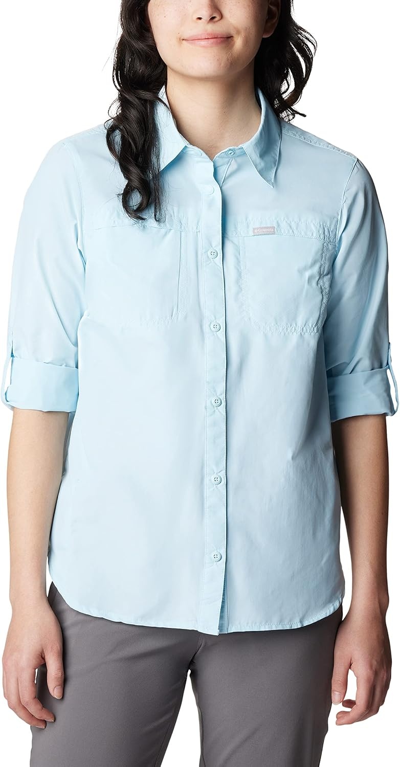 image:imageColumbia Silver Ridge 30 Eur Long Sleeve Langarm Outdoor Wanderhemd fr DamenSpring Blue