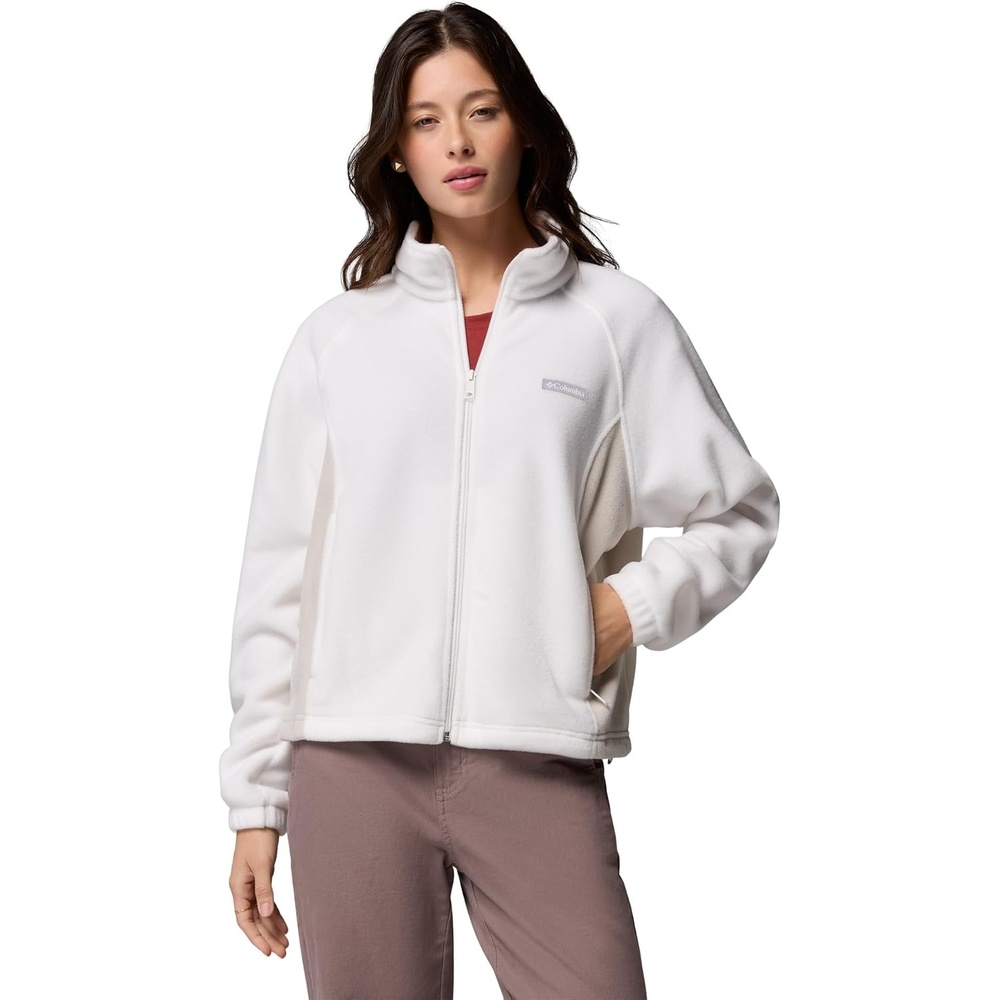 image:imageColumbia Damen Benton Springs Relaxed Full Zip Fleecejacke mit durchgehendem ReiverschlussSea Salt  Dark Stone