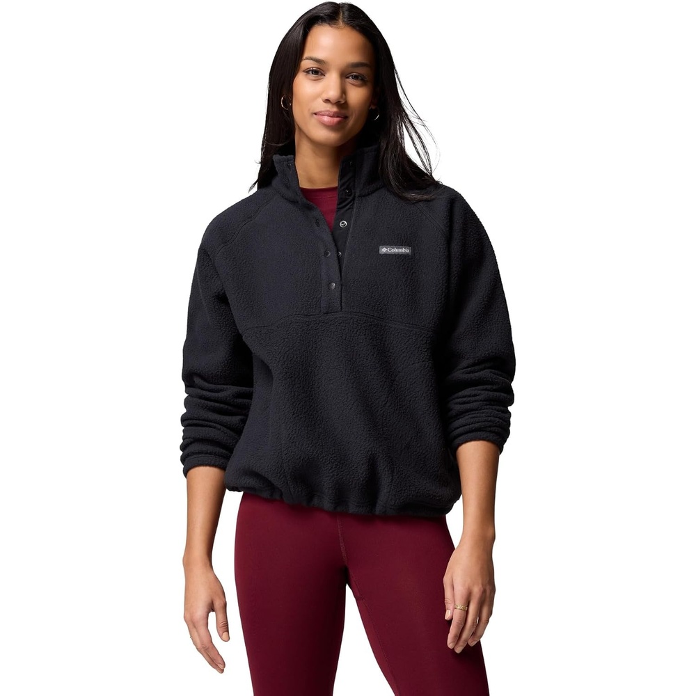 image:imageColumbia Damen Jasper Ridge Pebbled Fleece Half Snap Fleeceberziehhilfe 1er PackSchwarz