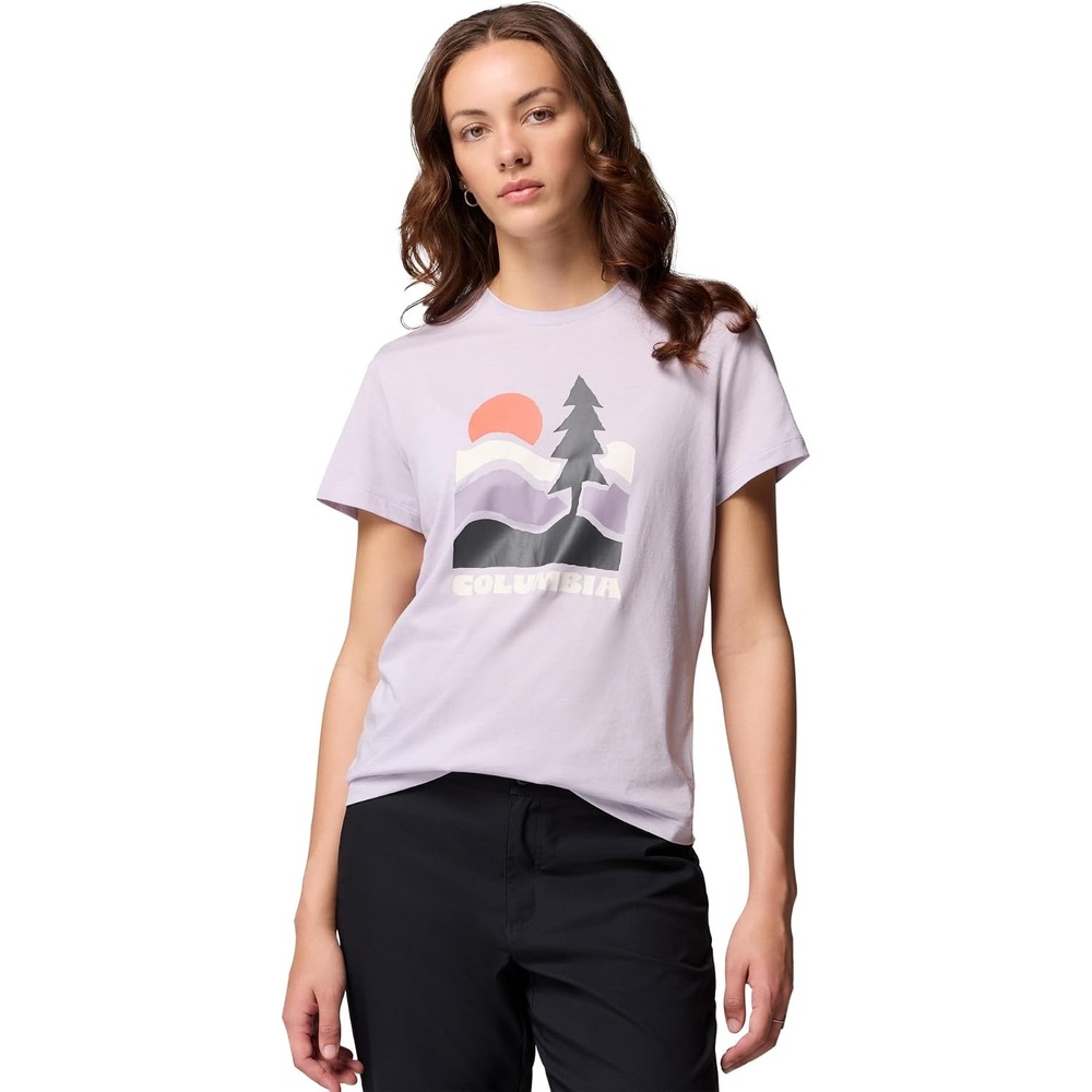 image:imageColumbia Damen Ruby Springs Graphic Fitted Short Sleeve Kurzrmeliges TShirt 1er PackLavender Pearl  Get Hiked