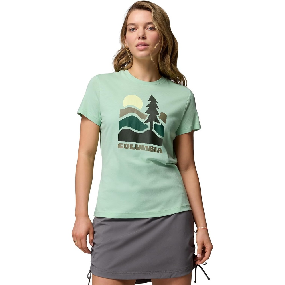 image:imageColumbia Damen Ruby Springs Graphic Fitted Short Sleeve Kurzrmeliges TShirt 1er PackNew Mint Get Hiked