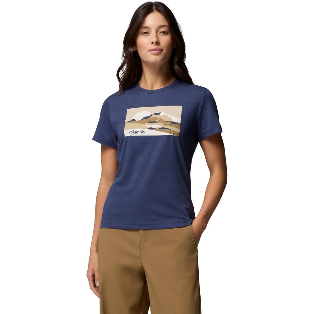 image:imageColumbia Damen Ruby Springs Graphic Fitted Short Sleeve Kurzrmeliges TShirt 1er PackNocturnal Moonlit Hillscape