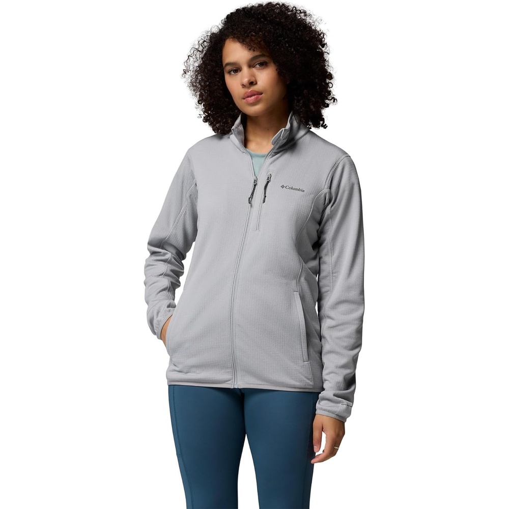 image:imageColumbia Essential Hike Grid Fleece Full Zip Fleecejacke mit durchgehendem Reiverschluss fr DamenColumbia GreyColumbia Grey