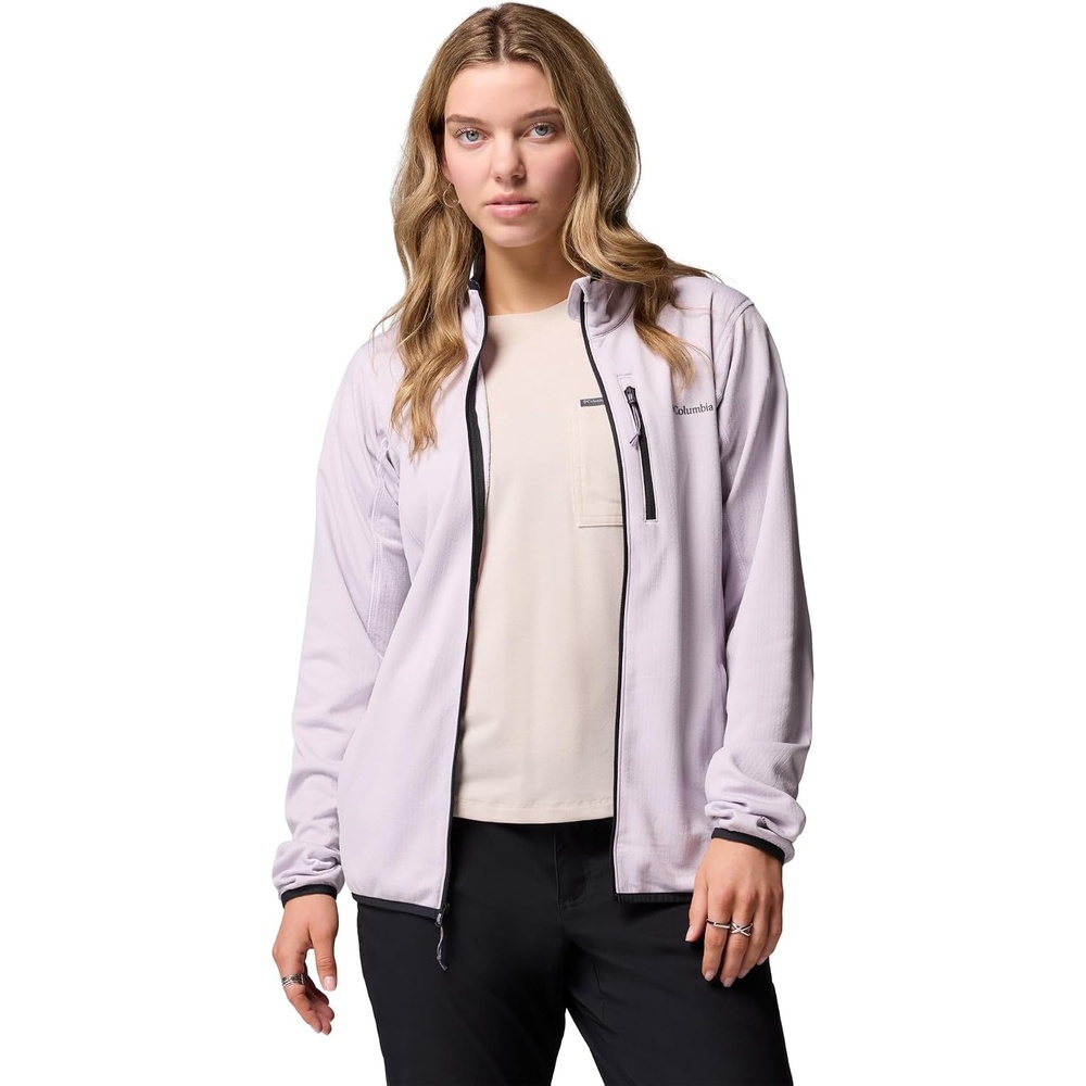 image:imageColumbia Essential Hike Grid Fleece Full Zip Fleecejacke mit durchgehendem Reiverschluss fr DamenLavender PearlBlack