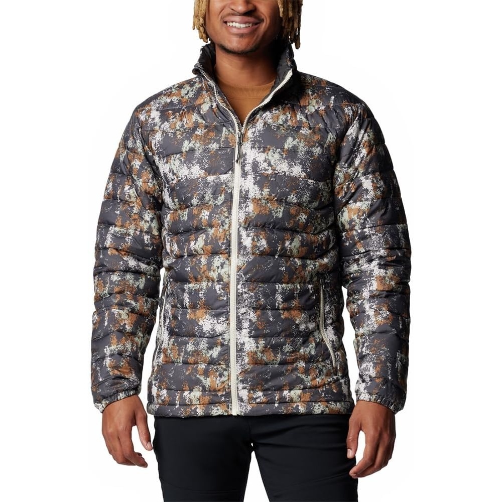 image:imageColumbia Herren Powder Lite 2 Bedruckte Jacke Pufferjacke 1er PackDark Stone Timberwildaufdruck