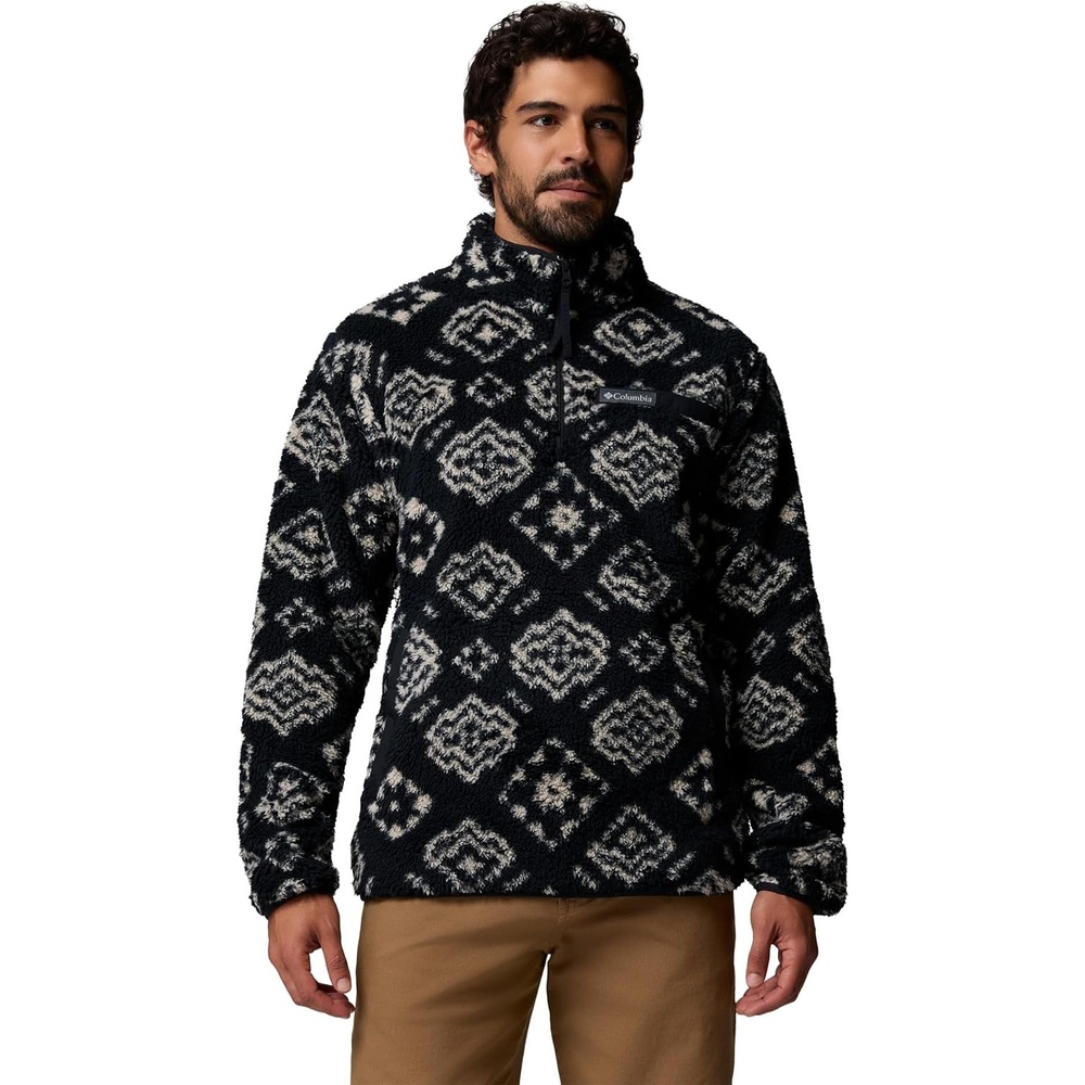 image:imageColumbia Herren Rugged Ridge High Pile Half Zip FleeceberzugBlack Checked Out Black