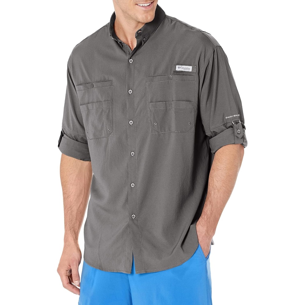 image:imageColumbia PFG Tamiami II Long Sleeve Shirt Langarm Outdoor Wanderhemd fr HerrenGrau City Grey