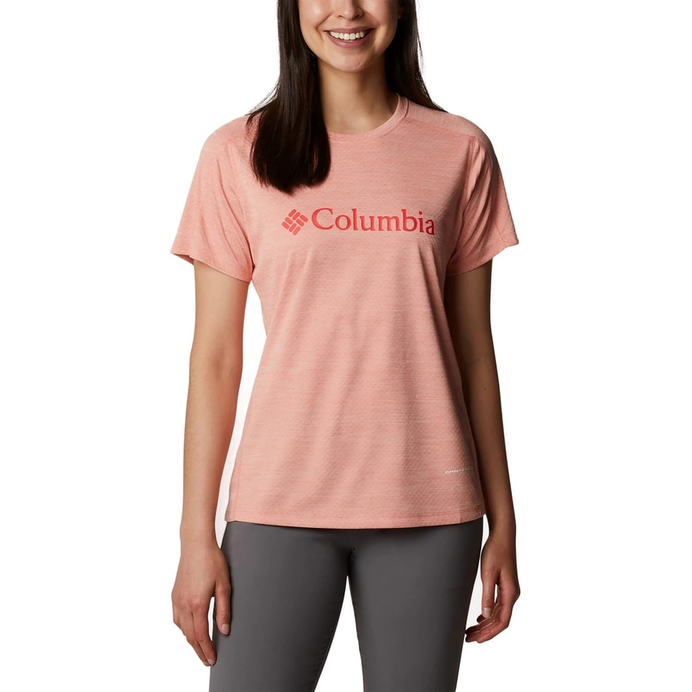 image:imageColumbia Zero Rules Light Short Sleeve Crew Funktionsshirt Kurzarm fr DamenCoral Reef Heather Gem Columbia