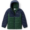 Columbia 2090023CB POWDER LITE II HOODED JAC(Rain Forest  Collegiate Navy)