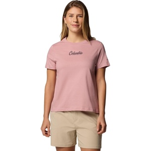 Columbia Damen t-Shirts (1er Pack)(Radiergummi Pink/Scripted Brand)