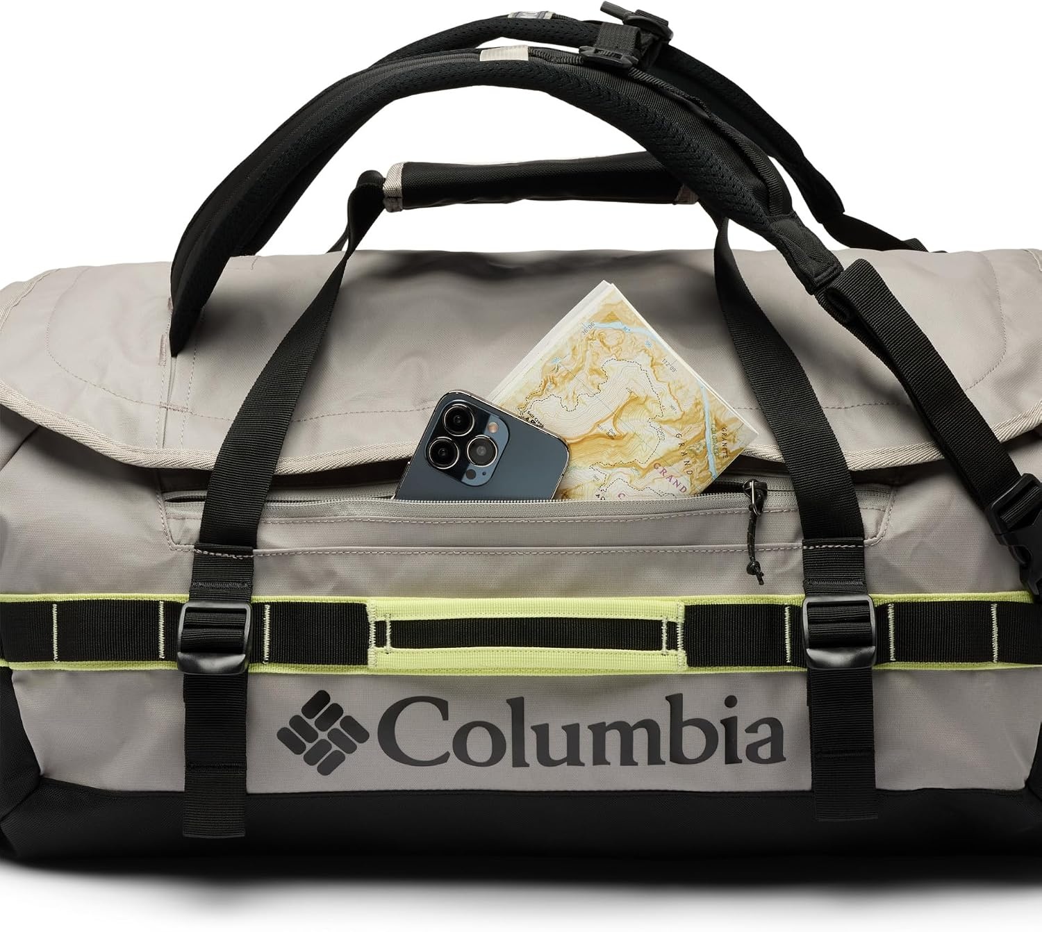 image:imageColumbia Unisex Landroamer 60L Duffel DuffleTasche TabakDelta EinheitsgreFlint GreyBlackCitron Haze